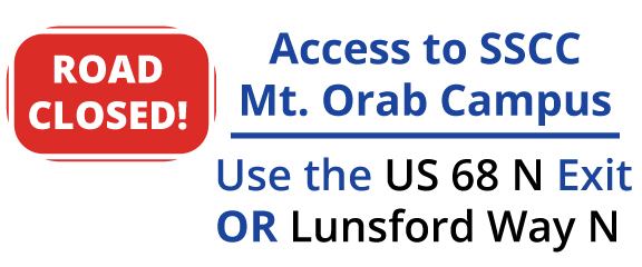 To access the SSCC Mt. Orab Campus use the US 68 N Exit or the Lunsfors Way N Exit.